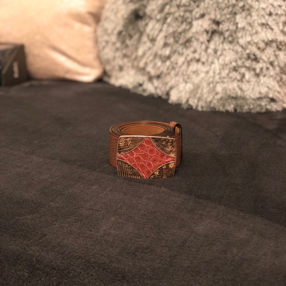 PRADA Leather Snake/Python Skin Style Belt - Picture 3 of 12